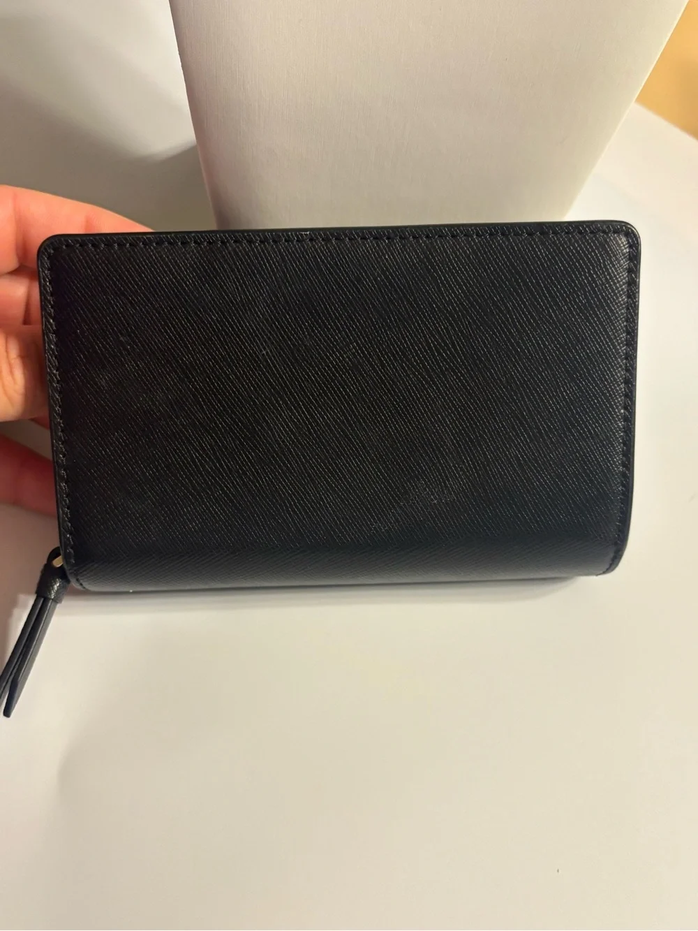 kate spade New York Black Saffiano Zip Wallet with Gold Logo